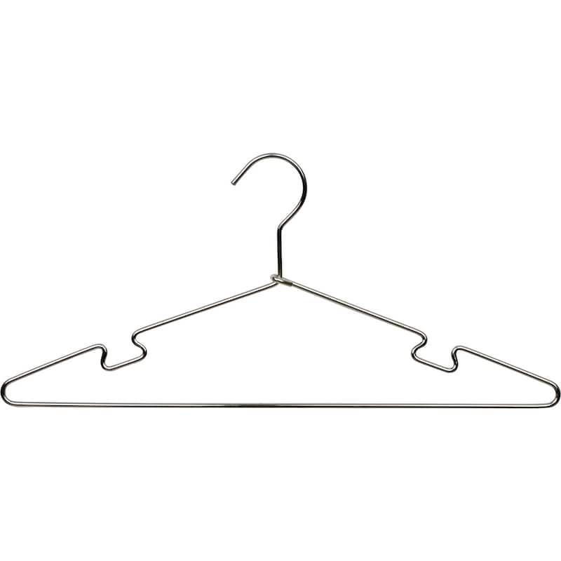 Polished Chrome Metal Top Hanger with Notches (Pack of 50)