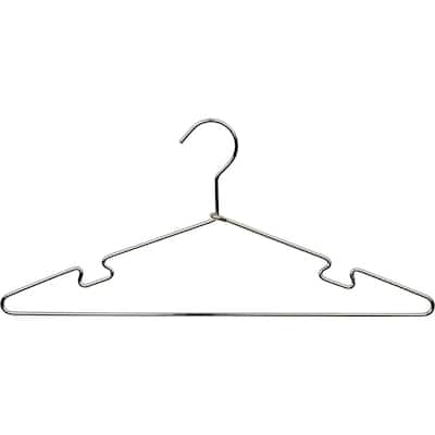 Polished Chrome Metal Top Hanger with Notches (Pack of 50)