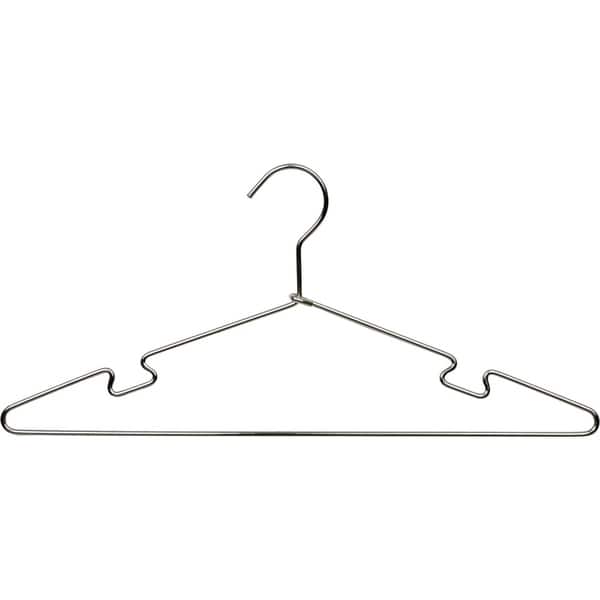 Polished Chrome Metal Top Hanger with Notches (Pack of 50) - Overstock ...