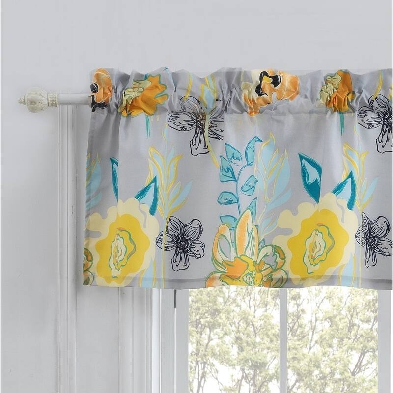 Greenland Home Fashions Watercolor Dream Window Valance - Grey