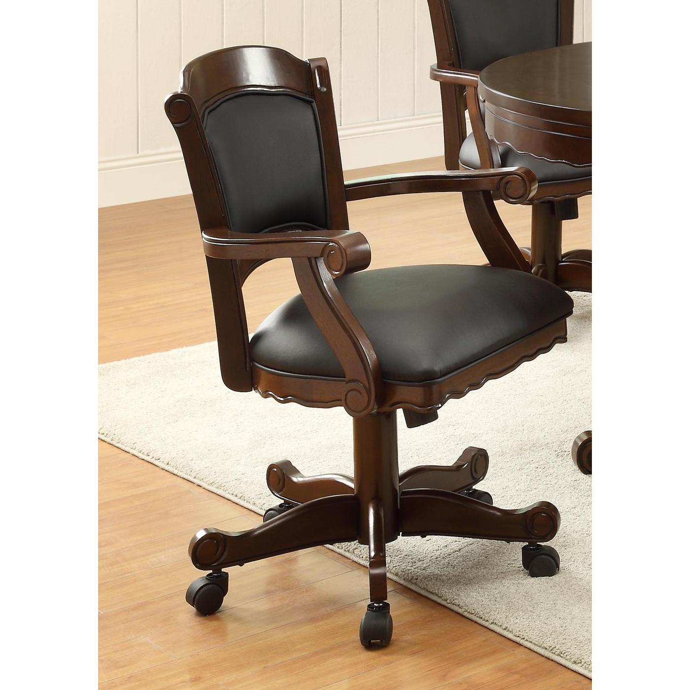 Coaster Furniture Turk Black and Tobacco Game Chair with Casters