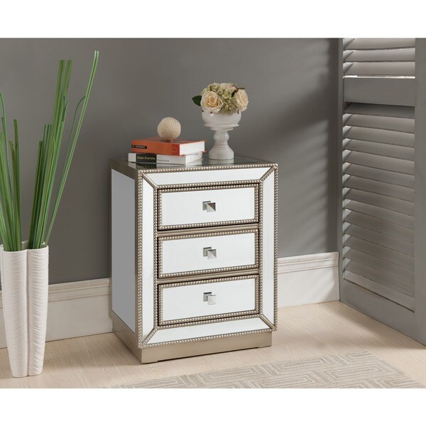 Treasure Trove Accents Elsinore Silver and Mirror Three Drawer