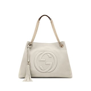 Gucci Soho Off-White Leather Medium Shoulder Bag - 17314764 - Overstock ...