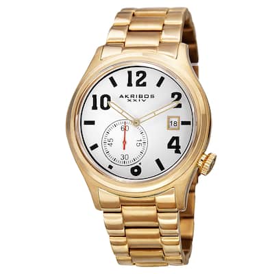 Akribos XXIV Men's Quartz Multifunction Stainless Steel Gold-Tone Bracelet Watch - Gold