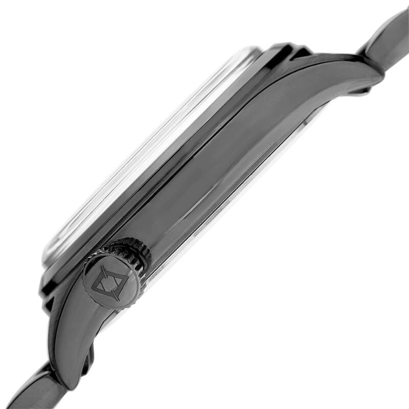Akribos XXIV Men's Quartz Multifunction Stainless Steel Black Bracelet Watch