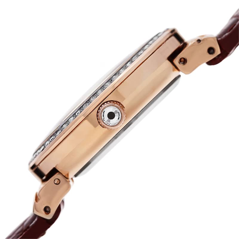 Akribos XXIV Women's Quartz Swarovski Crystals Red Strap Watch