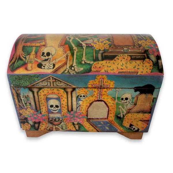 Handmade Pinewood Day Of The Dead Decoupage Chest Mexico Handmade Pinewood X27 Day Of The Dead