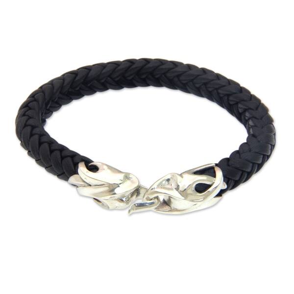 Shop Handmade Men S Leather Sterling Silver Tribal Strength
