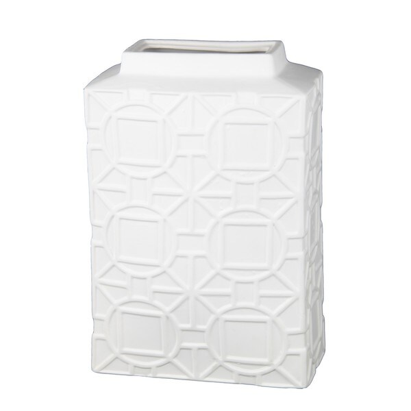 Privilege White Large Ceramic Vase