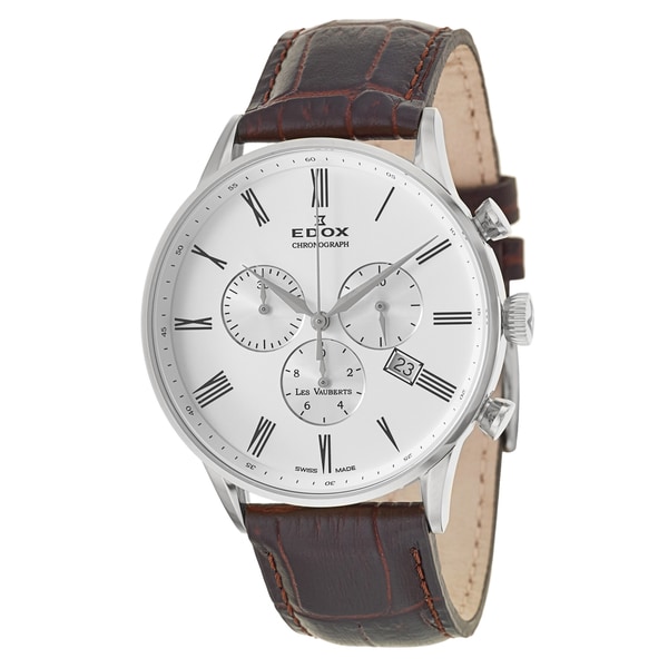 Edox Men's 'Les Vauberts' Stainless Steel Swiss Quartz  