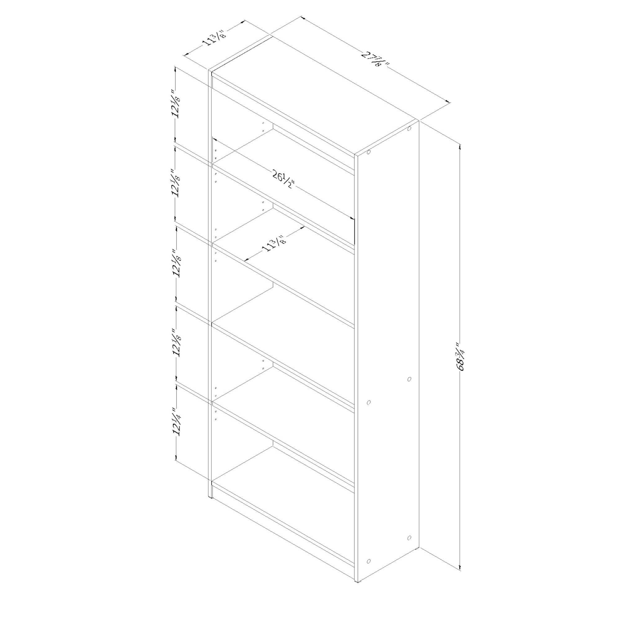 Shop South Shore Chocolate Axess 5 Shelf Bookcase Overstock 10191141