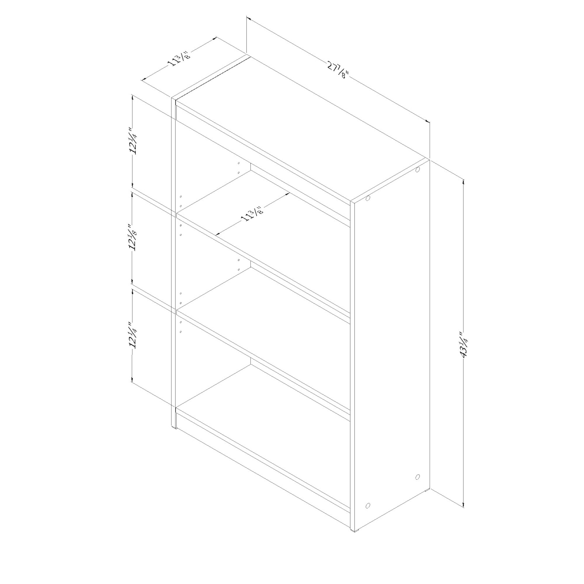  South Shore Axess Small Desk and 4-Shelf Bookcase Set in Pure  Black : Home & Kitchen