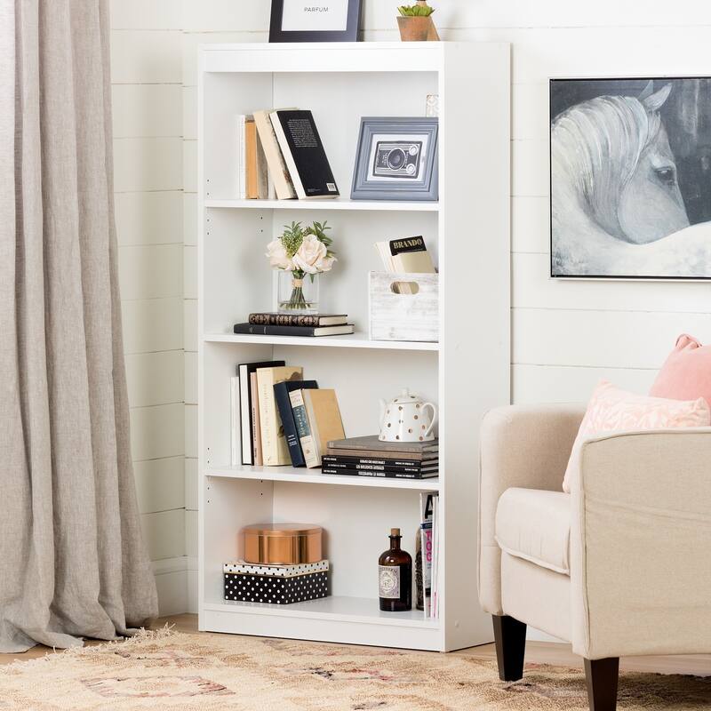 South Shore Pure White Axess 4-shelf Bookcase