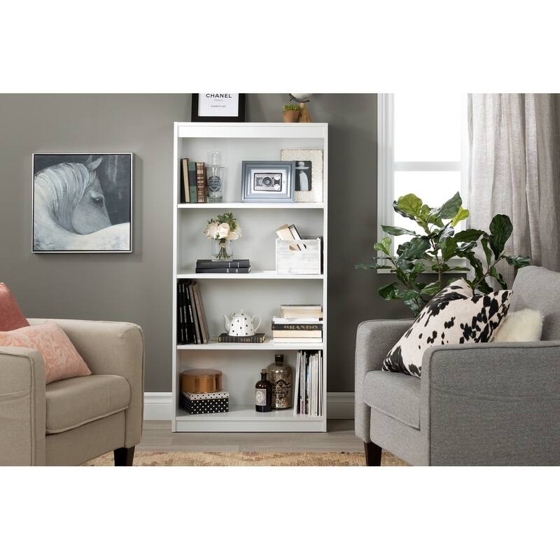 South Shore Pure White Axess 4-shelf Bookcase