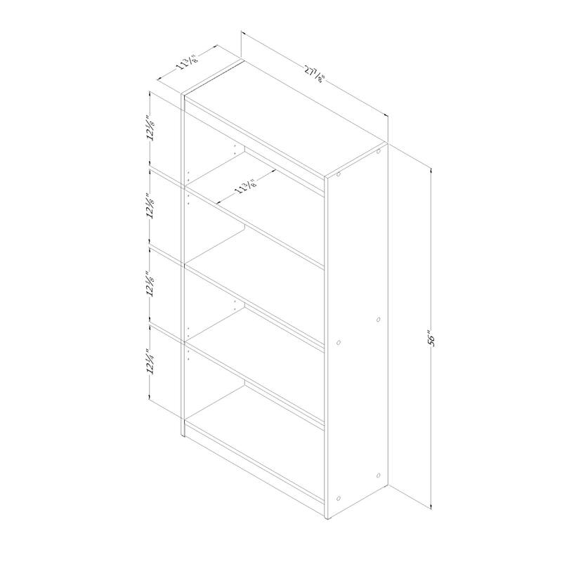 South Shore Pure White Axess 4-shelf Bookcase