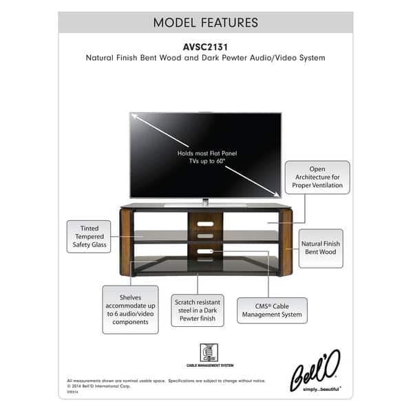 Bell O Avsc2131 55 Inch Natural Finished Tv Stand For Tvs Up To 60 Inches Overstock 10191249