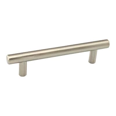Rok Hardware Contemporary Brushed Nickel Euro Style Solid Metal Pull Handle