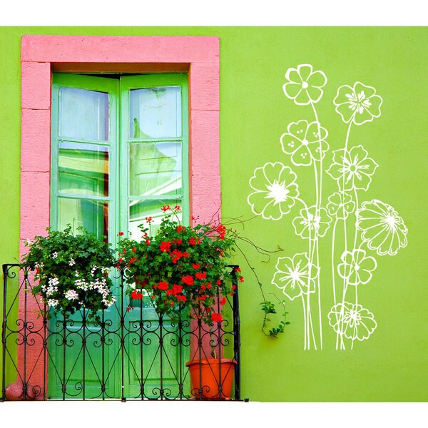 shop flowers floral pattern nature vinyl sticker wall art