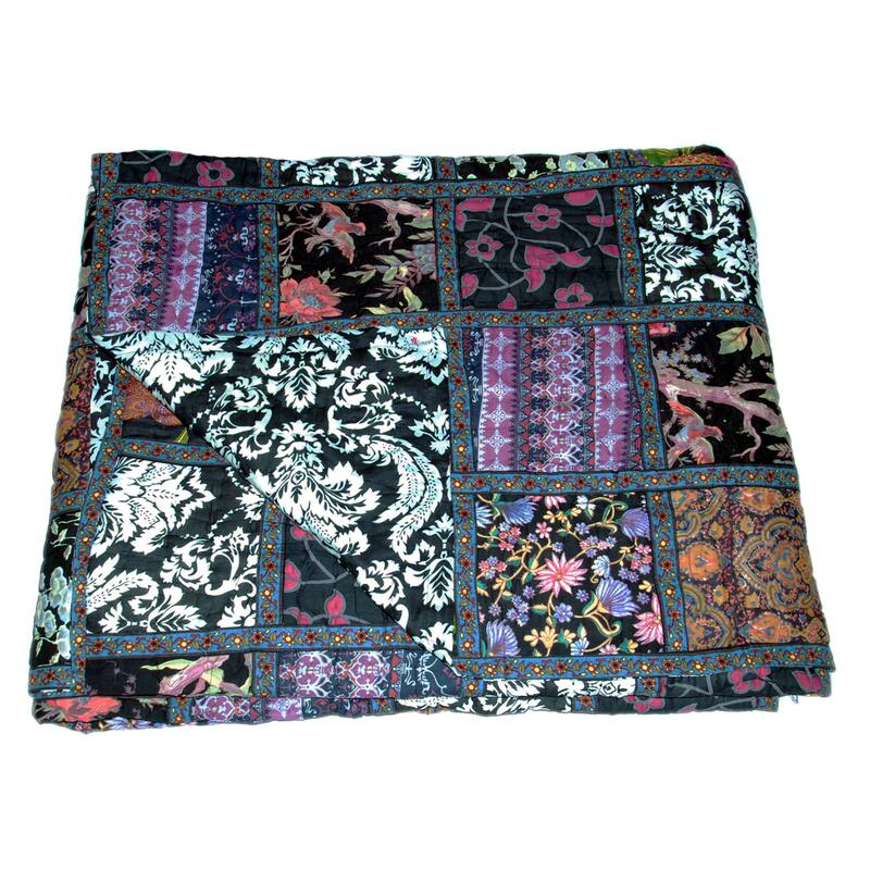 Handmade Organic Cotton Block Print Patchwork Quilt (india) - Bed Bath 