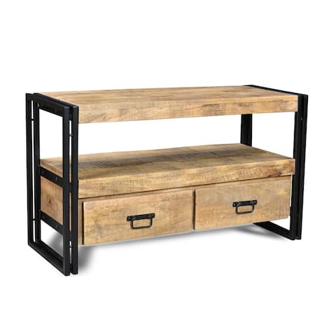 Timbergirl Reclaimed Wood TV cabinet with Double Drawers - 40x16x24