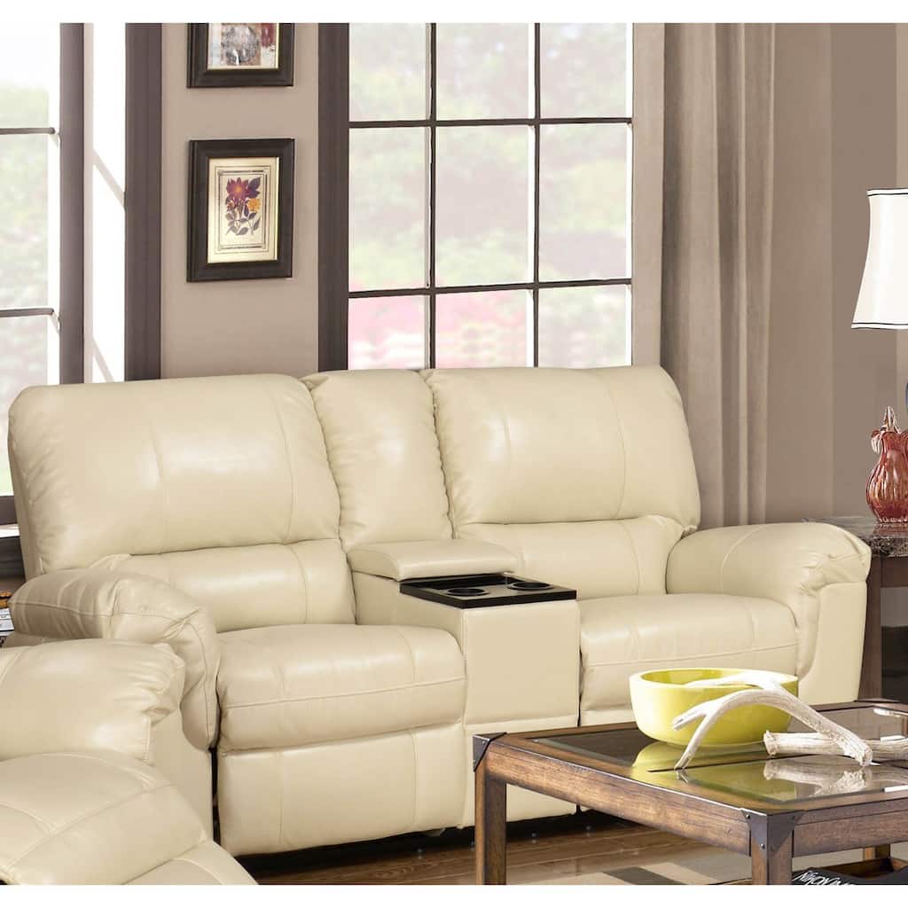 LYKE Home Ramos Cream Reclining Loveseat