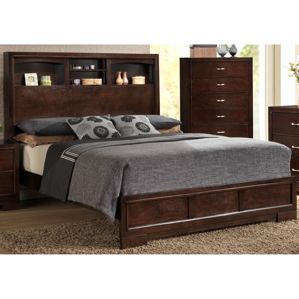 LYKE Home Tamo Walnut Bookcase Bedframe