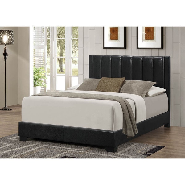 LYKE Home Moda Black PU Queen Bed Frame