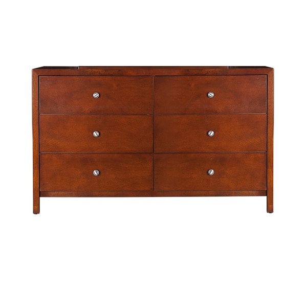 LYKE Home Josi Cherry Finish Six-drawer Dresser