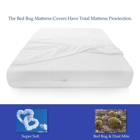 ONETAN, Mattress or Box Spring Protector Covers, Bed Bug Proof/Water Proof, Fits Sleep 6-9 Inch - White