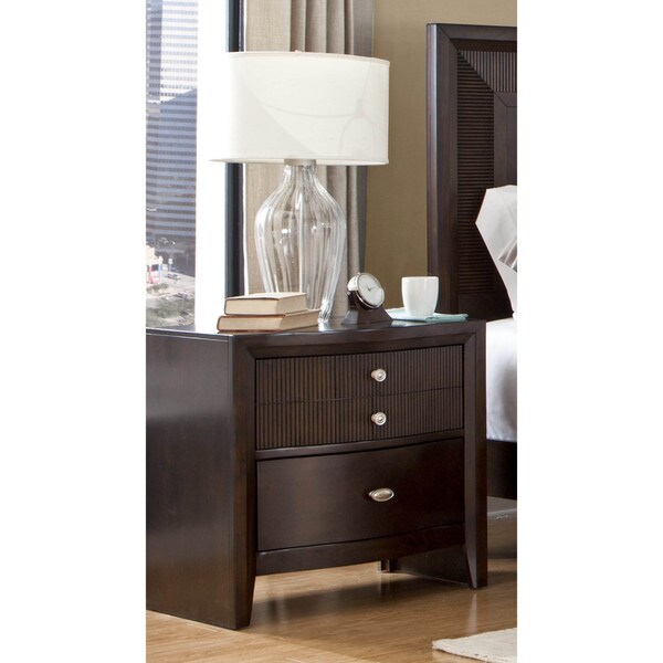 LYKE Home Ema Espresso 2-drawer Night Stand