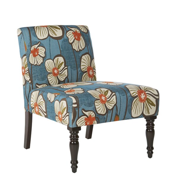 orange floral chair