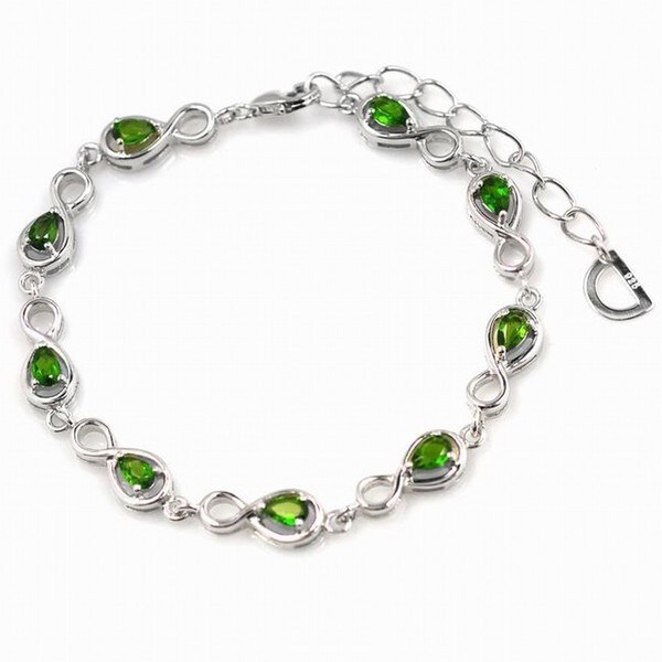 De An Sterling Silver Chrome Diopside Bracelet Free Shipping De An Sterling Silver Chrome Diopside Bracelet