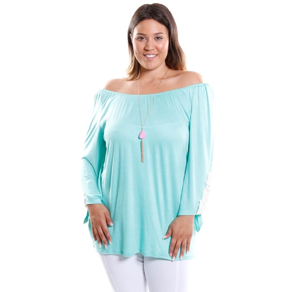 Hadari Womens Plus Size Off Shoulders Tunic