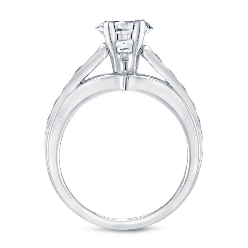 Auriya 14k Gold 14k White Gold 1 1/4ctw Certified Round Diamond Bridal Ring Set