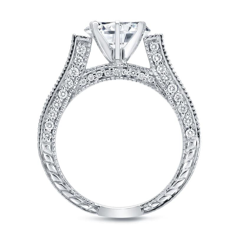 Auriya 14k Gold 2ctw Vintage Certified Diamond Engagement Ring Set