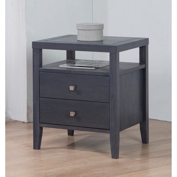 Jasper Laine Aristo Dark Grey 2-drawer Nightstand