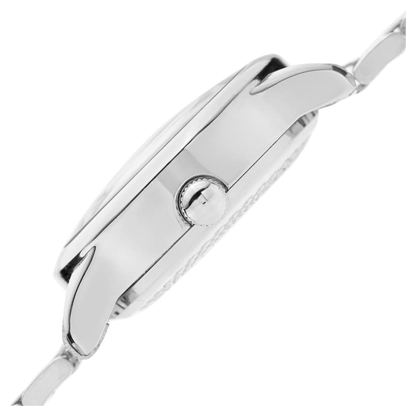 August Steiner Women's Quartz Wheat Penny Coin Steel Silver-Tone Bracelet Watch - silver