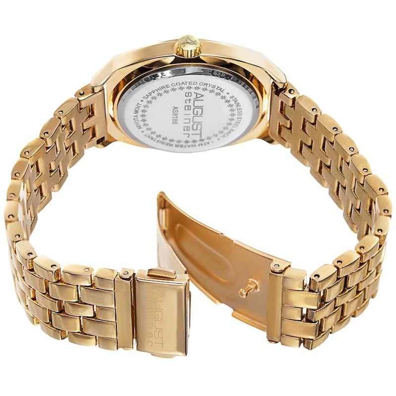 August Steiner Classic Women's Gold-Tone Bracelet Watch