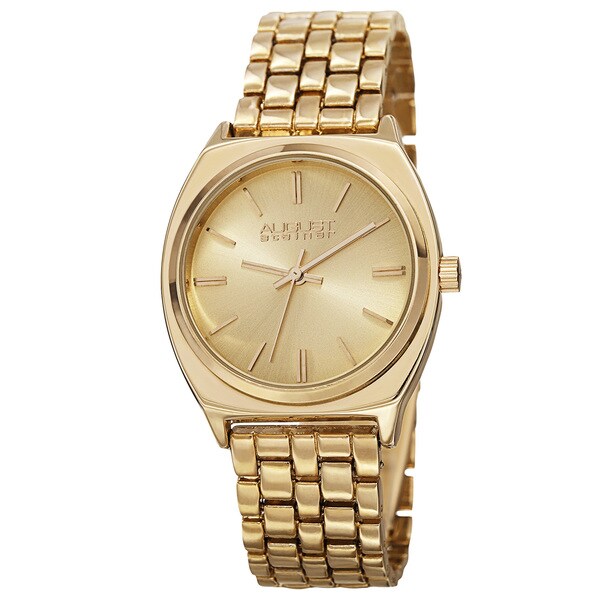 August Steiner Classic Men's Quartz Alloy Gold-Tone Bracelet Watch