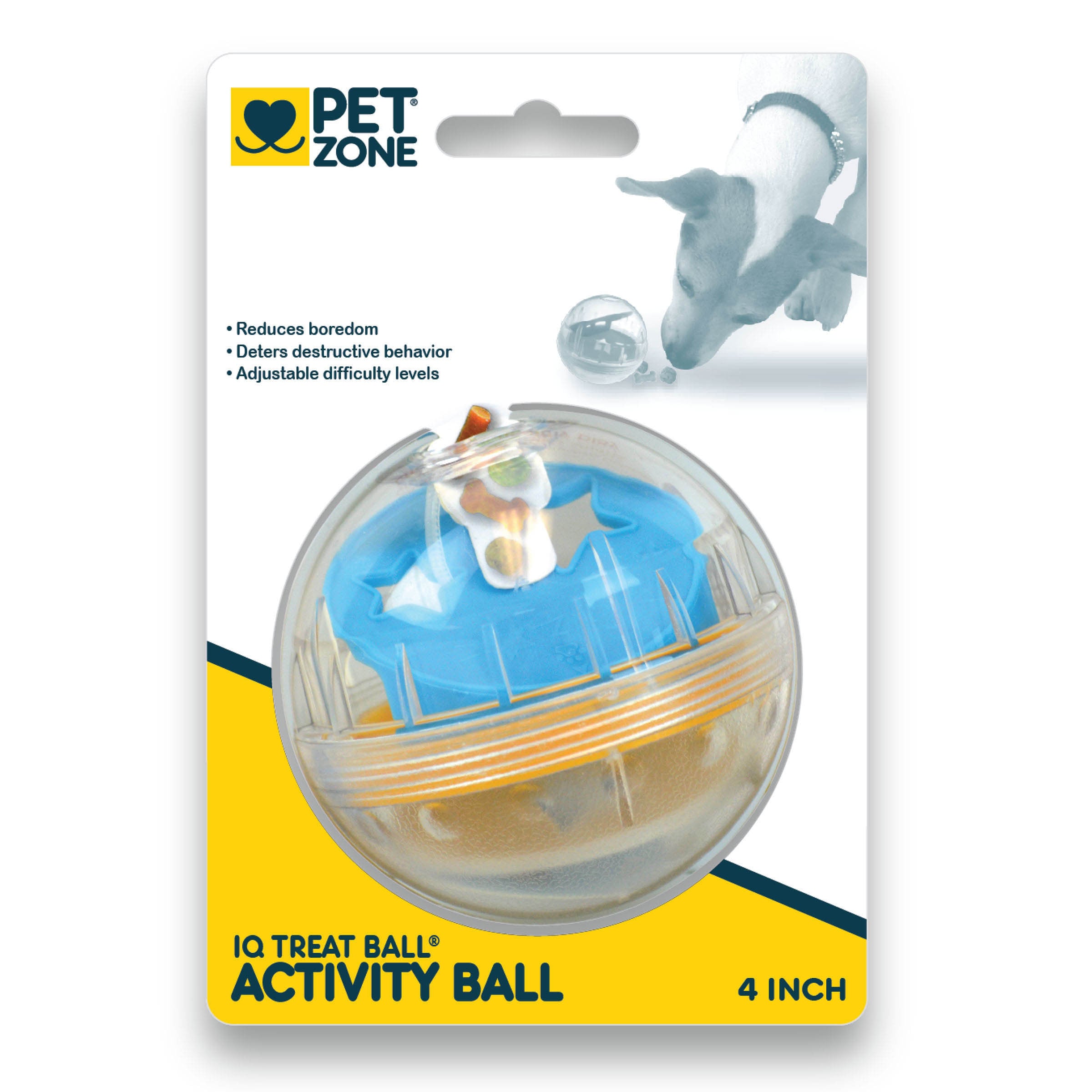 Pet Zone IQ Treat Ball 4inch Dog Toy Clear eBay