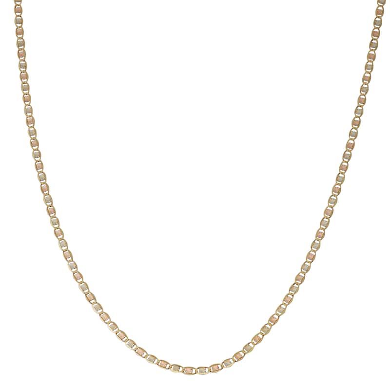 Fremada 10k Tricolor Gold Star Valentino Chain Necklace (16 - 20 inches)