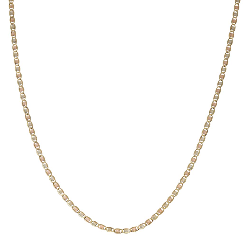Fremada 10k Tricolor Gold Star Valentino Chain Necklace (16 - 20 inches)