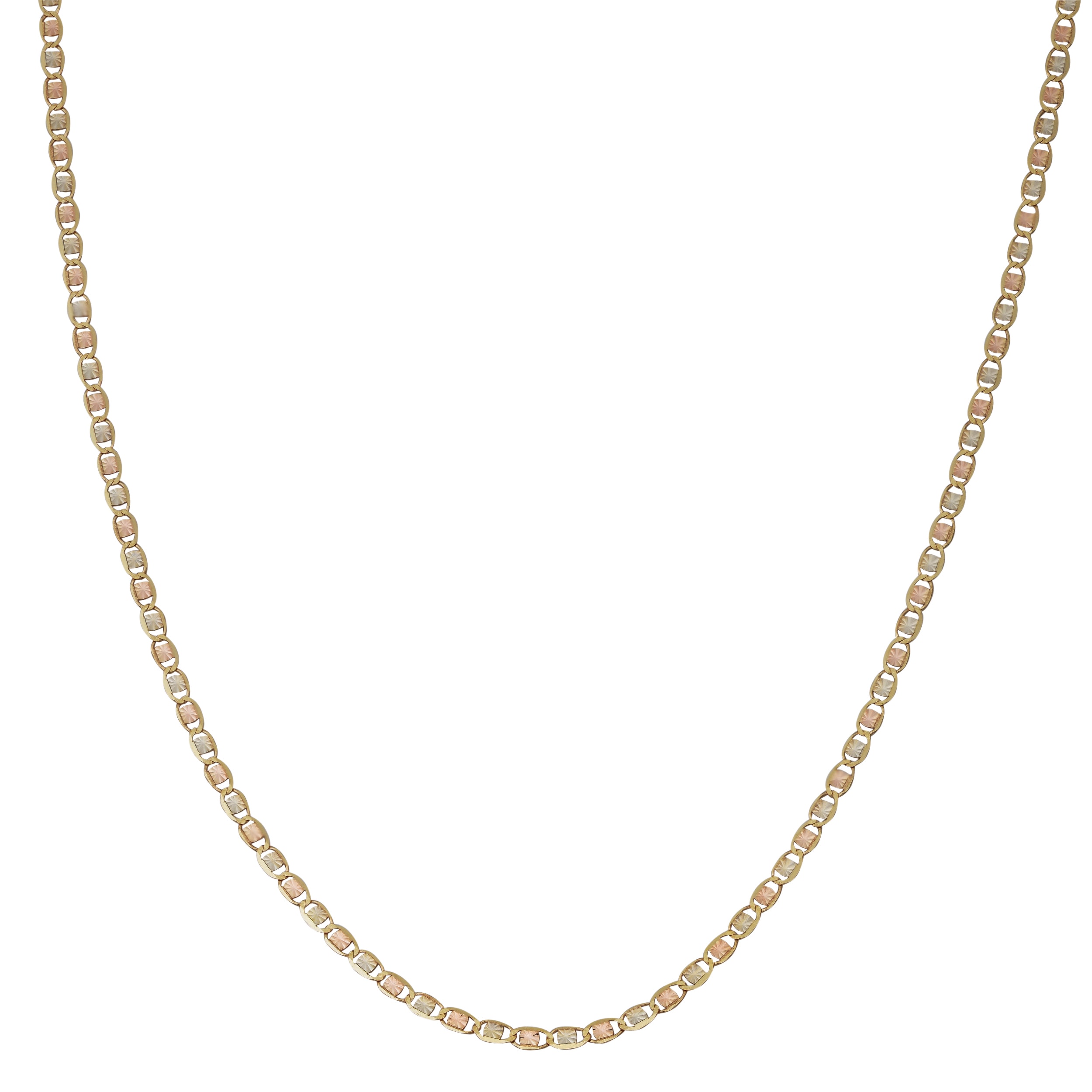 Au Naturale 10k Tricolor Gold Star Valentino Chain Necklace (16 - 20 inches)