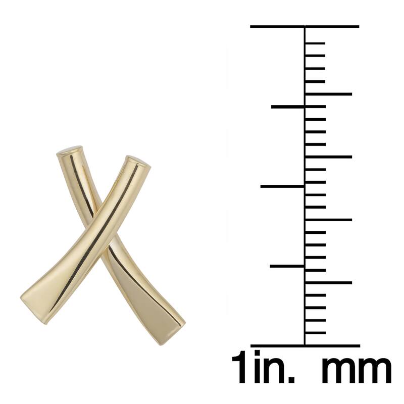 Fremada 10k Yellow Gold High Polish 'X' Design Post Earrings