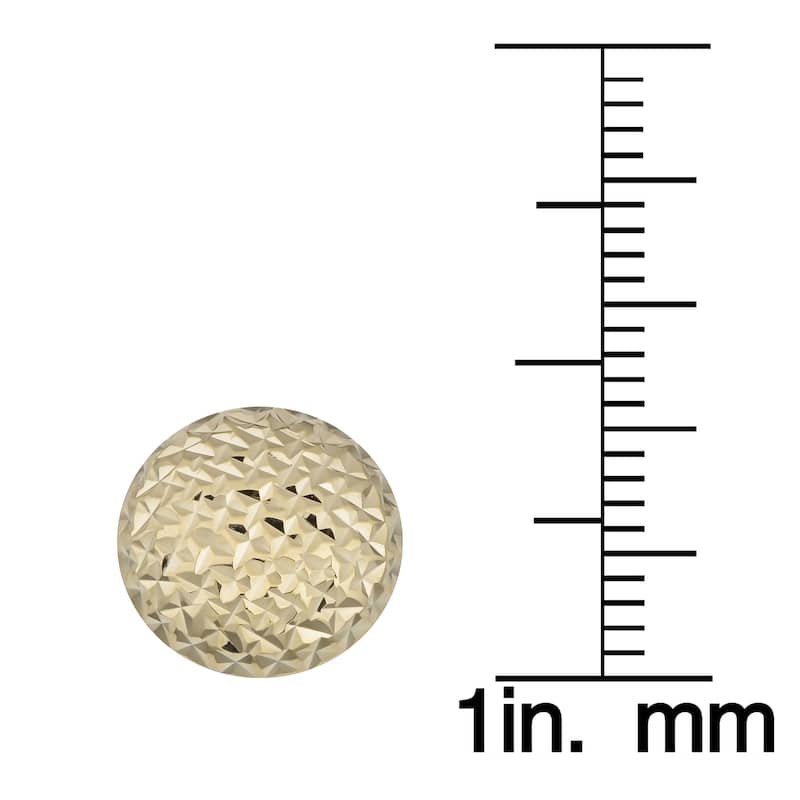 Fremada 10k Yellow Gold Diamond-cut Button Stud Earrings