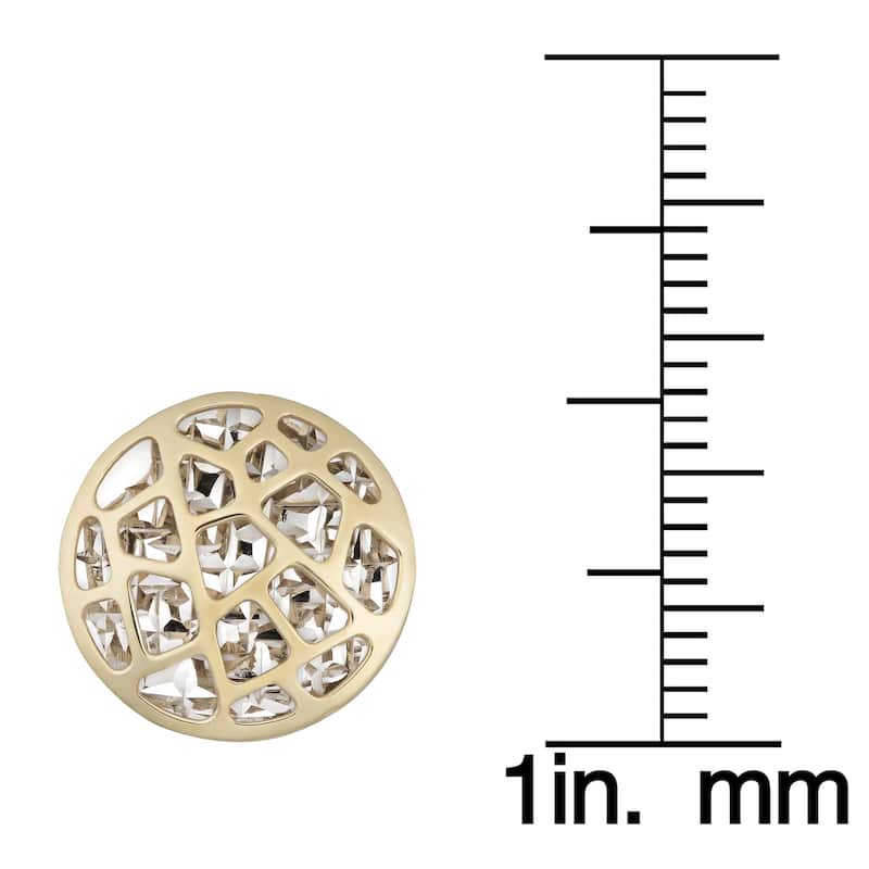 Fremada 10k Two-tone Gold Cut-out Design Round Statement Stud Earrings