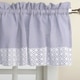 preview thumbnail 1 of 0, Blue Country Style Kitchen Curtains with White Daisy-Lace Accent valance 12"x60"