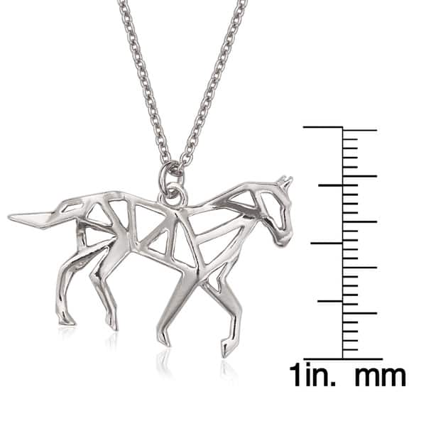 Shop La Preciosa Sterling Silver Origami Horse Necklace