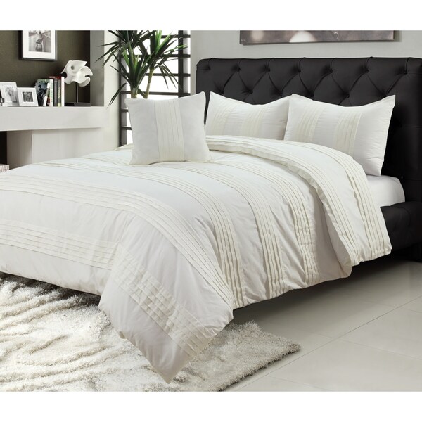 Pintuck 4-piece Duvet Set