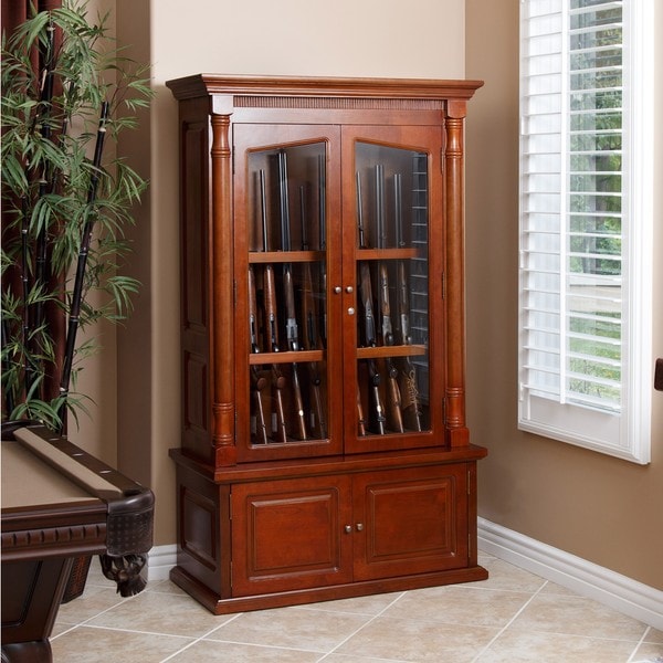 Shop Winchester 12-gun Solid Oak Wood Glass Display ...